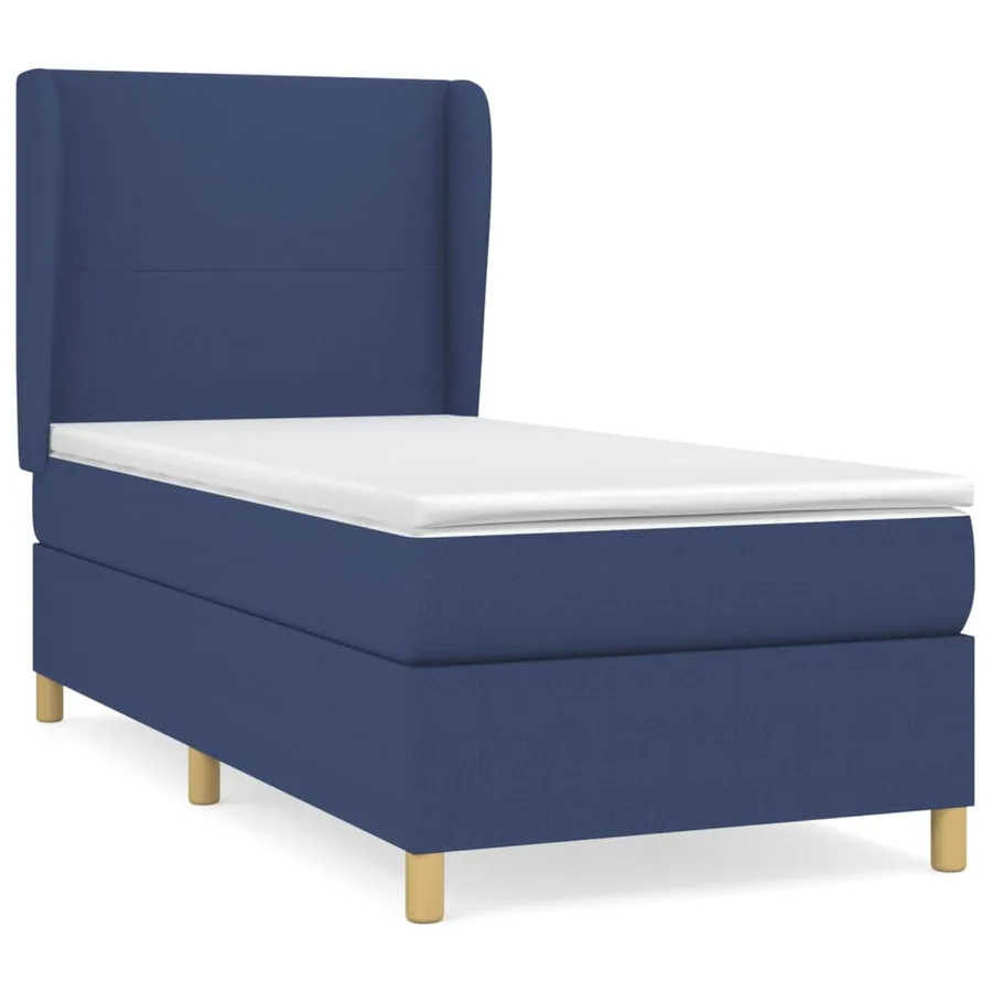 Sommier à lattes de lit avec matelas Bleu 100x200 cm Tissu - 2