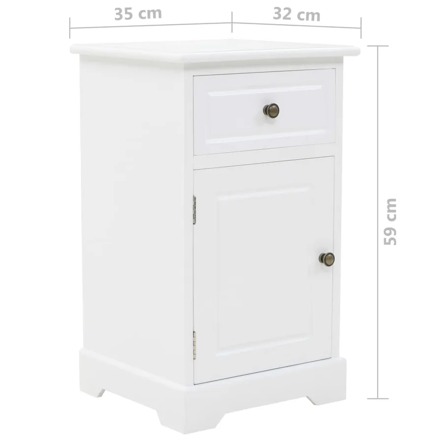 Table de chevet MDF et bois de pin 35x32x59 cm - 8