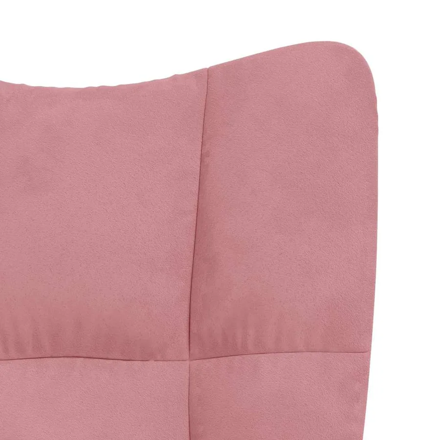 Chaise à bascule avec repose-pied Rose Velours - 10