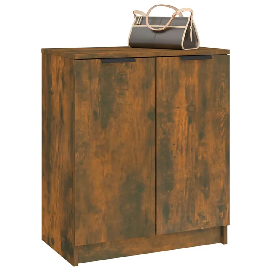Meuble à chaussures Chêne fumé 59x35x70 cm Bois d'ingénierie - 7