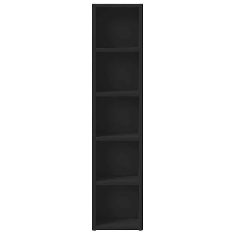 Armoires à CD 2 pcs Noir 21x16x93,5 cm Aggloméré - 5