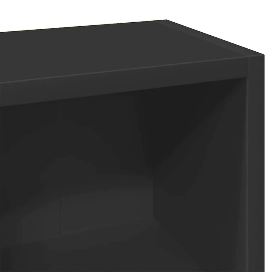 Armoires à CD 2 pcs Noir 21x16x93,5 cm Aggloméré - 8