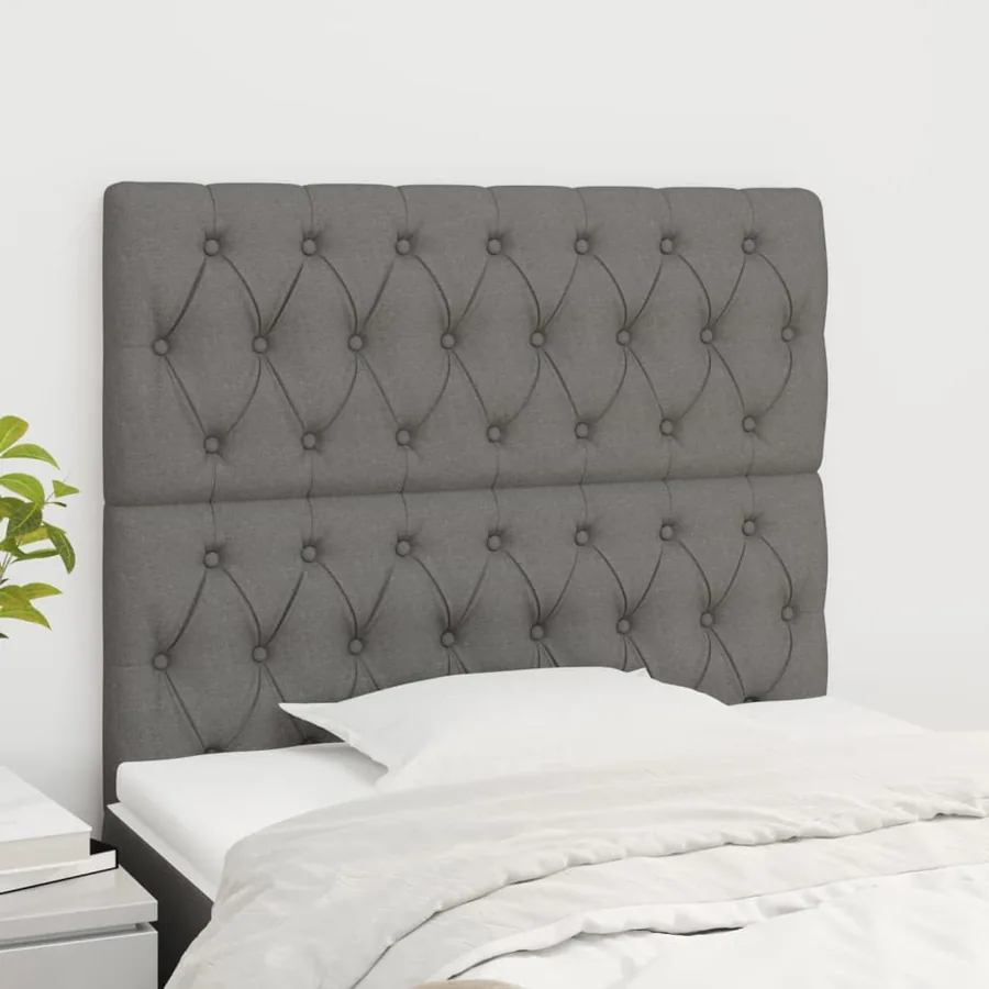 Tête de lit Gris foncé 90x7x118/128 cm Tissu