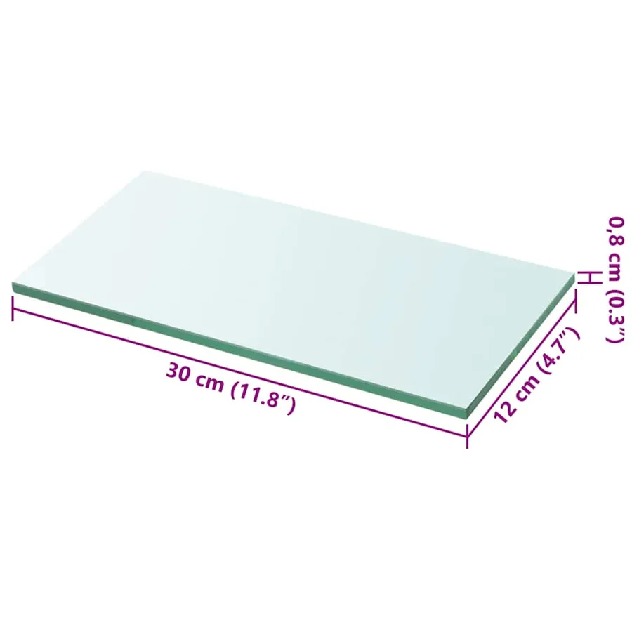 Panneau d’étagère Verre transparent 30 x 12 cm - 3