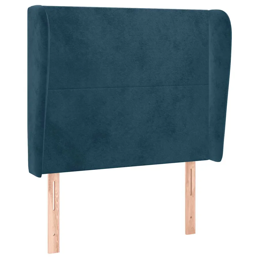Tête de lit avec oreilles Bleu foncé 83x23x118/128 cm Velours - 2