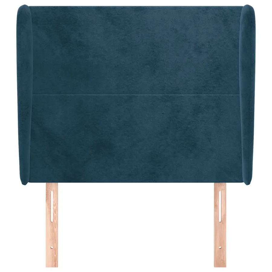 Tête de lit avec oreilles Bleu foncé 83x23x118/128 cm Velours - 3