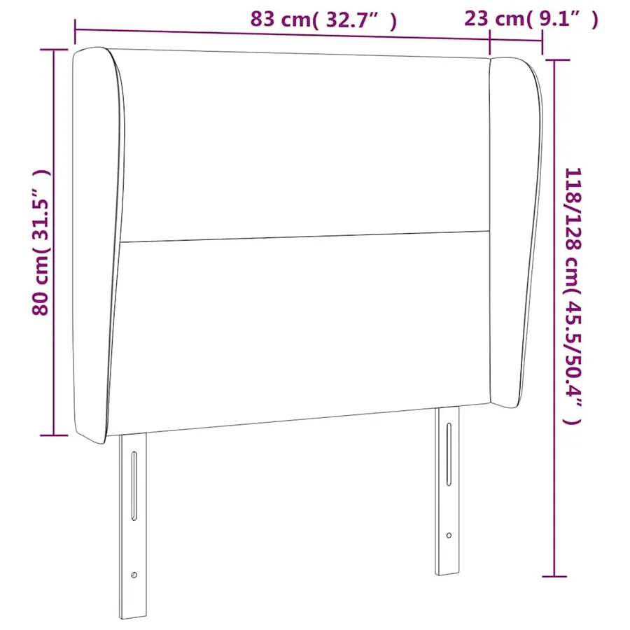 Tête de lit avec oreilles Bleu foncé 83x23x118/128 cm Velours - 9