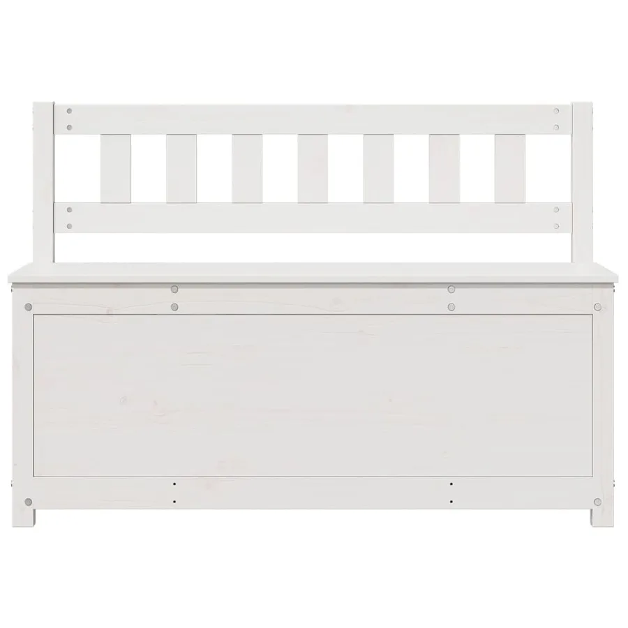 Banc Blanc 110x41x76,5 cm Bois de pin massif - 5