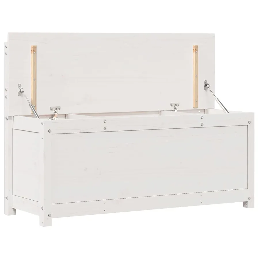 Banc Blanc 110x41x76,5 cm Bois de pin massif - 9