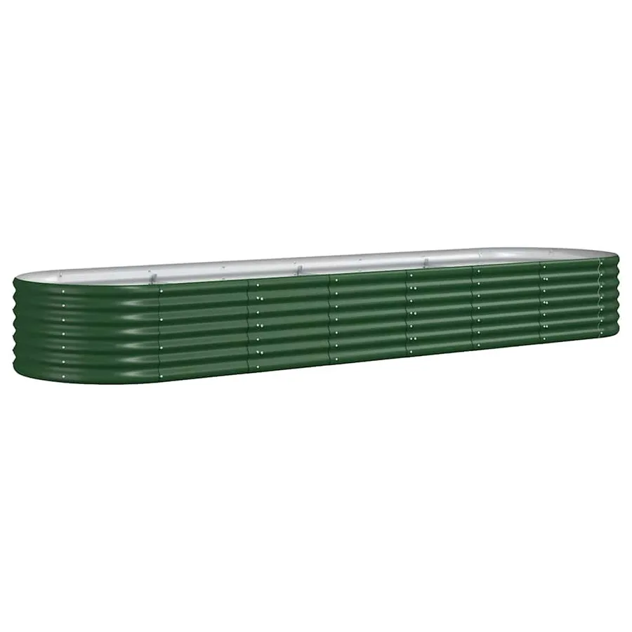 Lit surélevé de jardin Acier galvanisé 296x80x36 cm Vert - 2
