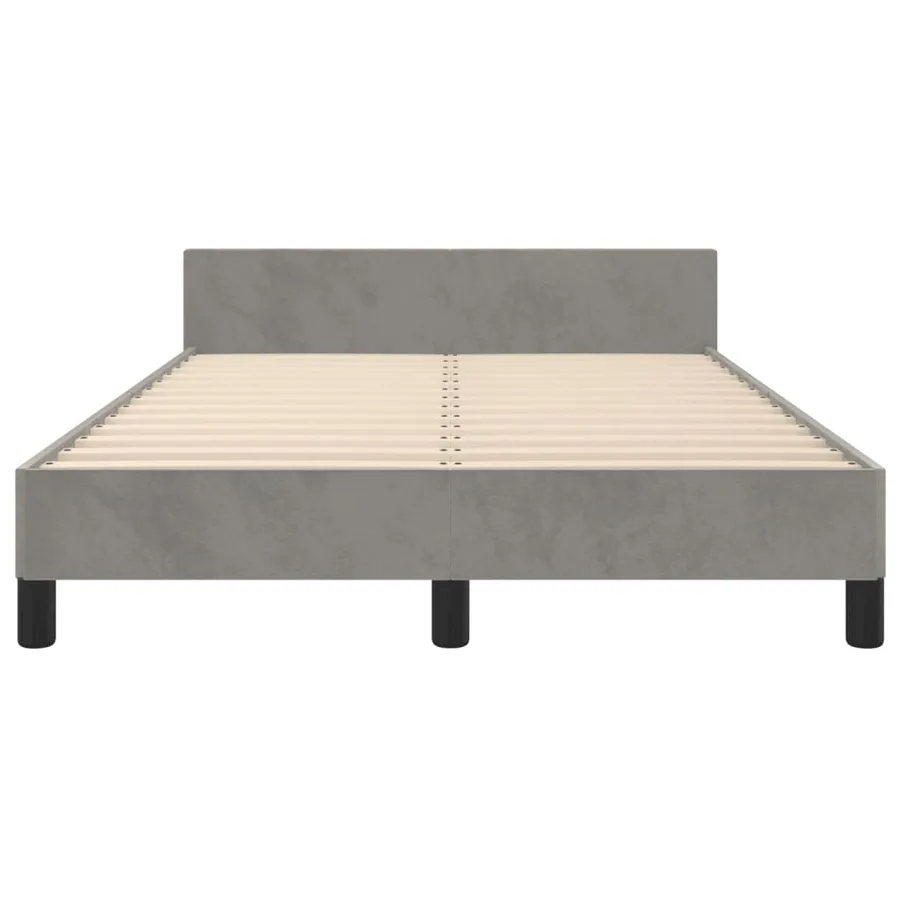 Cadre de lit sans matelas gris clair 120x200 cm velours - 6