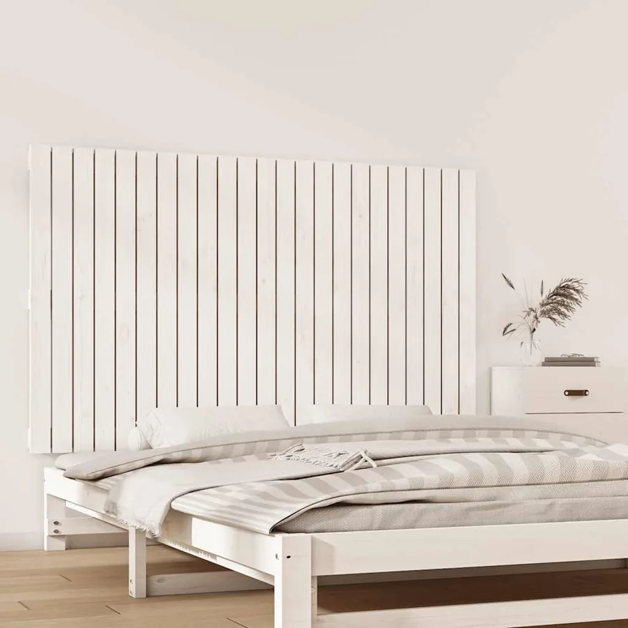 Tête de lit murale Blanc 147x3x90 cm Bois massif de pin