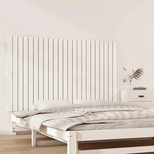 Tête de lit murale Blanc 147x3x90 cm Bois massif de pin
