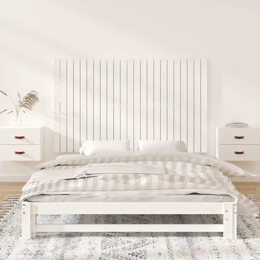 Tête de lit murale Blanc 147x3x90 cm Bois massif de pin - 3