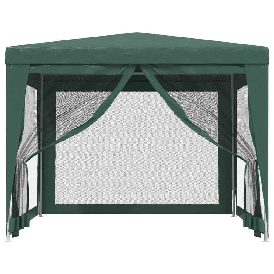 Tente de fête avec 4 parois latérales en maille Vert 3x3 m PEHD - 3