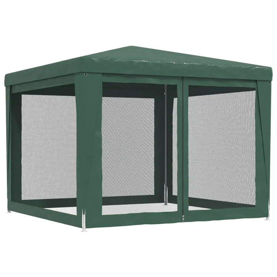 Tente de fête avec 4 parois latérales en maille Vert 3x3 m PEHD - 5