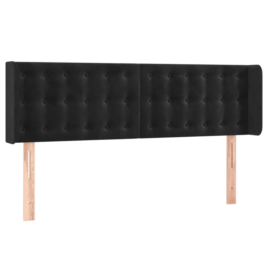 Tête de lit à LED Noir 147x16x78/88 cm Velours - 3