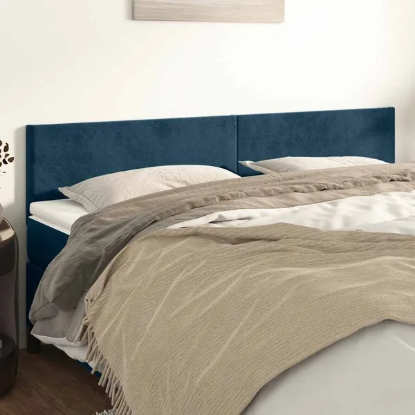 Têtes de lit Bleu foncé 160 x 5 x 78/88 cm Velours