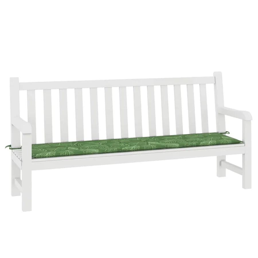 Coussin de banc de jardin motif de feuilles 200x50x3 cm tissu - 3