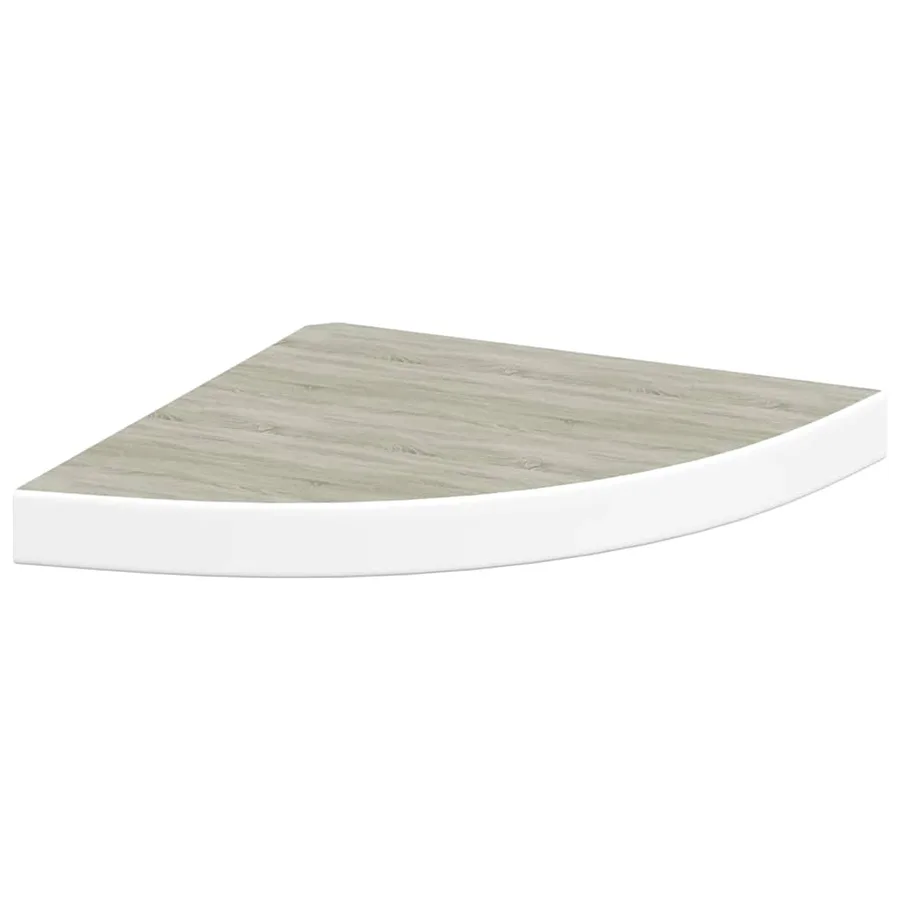 Étagères d'angle murales 4 pcs Chêne et blanc 35x35x3,8 cm MDF - 5