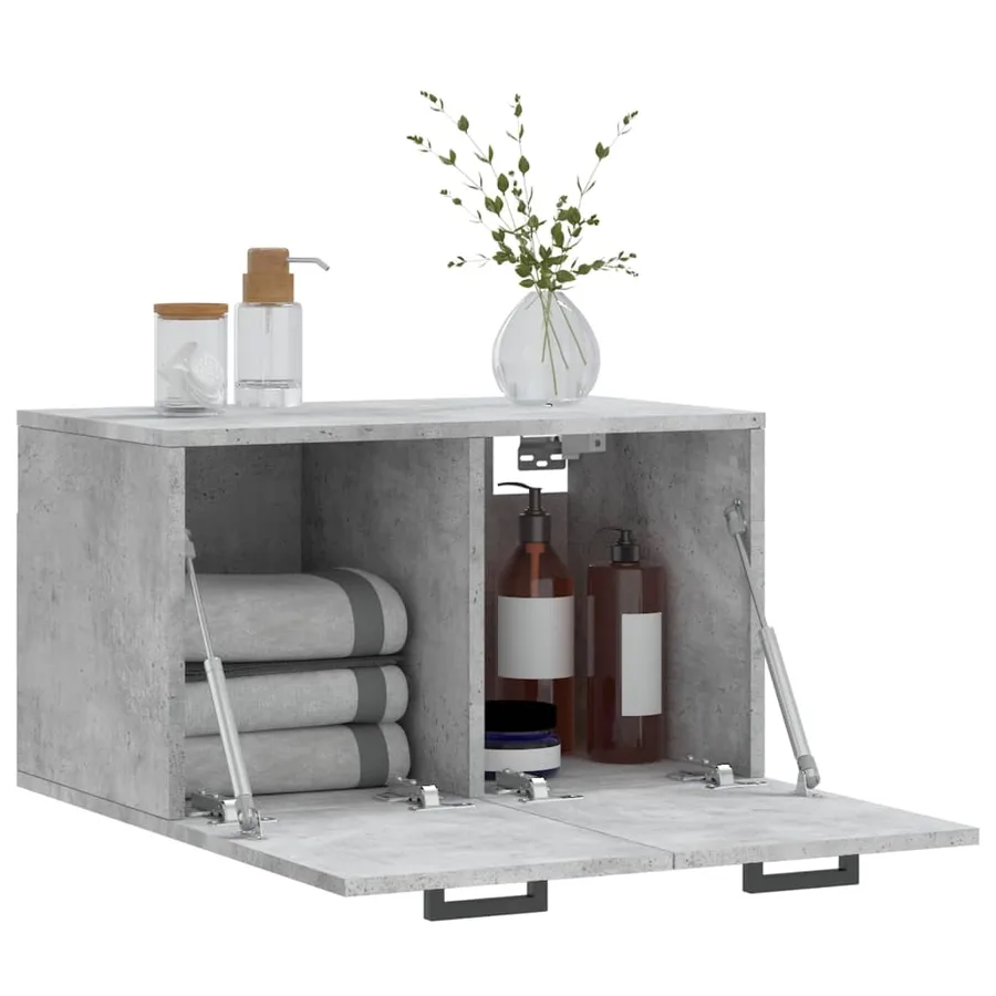 Armoire murale Gris béton 60x36,5x35 cm Bois d'ingénierie - 10