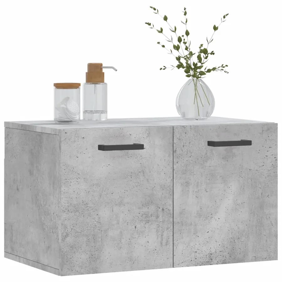 Armoire murale Gris béton 60x36,5x35 cm Bois d'ingénierie - 9