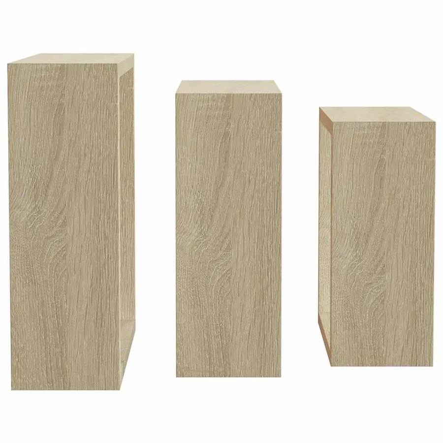 Étagères murales sous forme de cube 3 pcs Chêne sonoma - 6