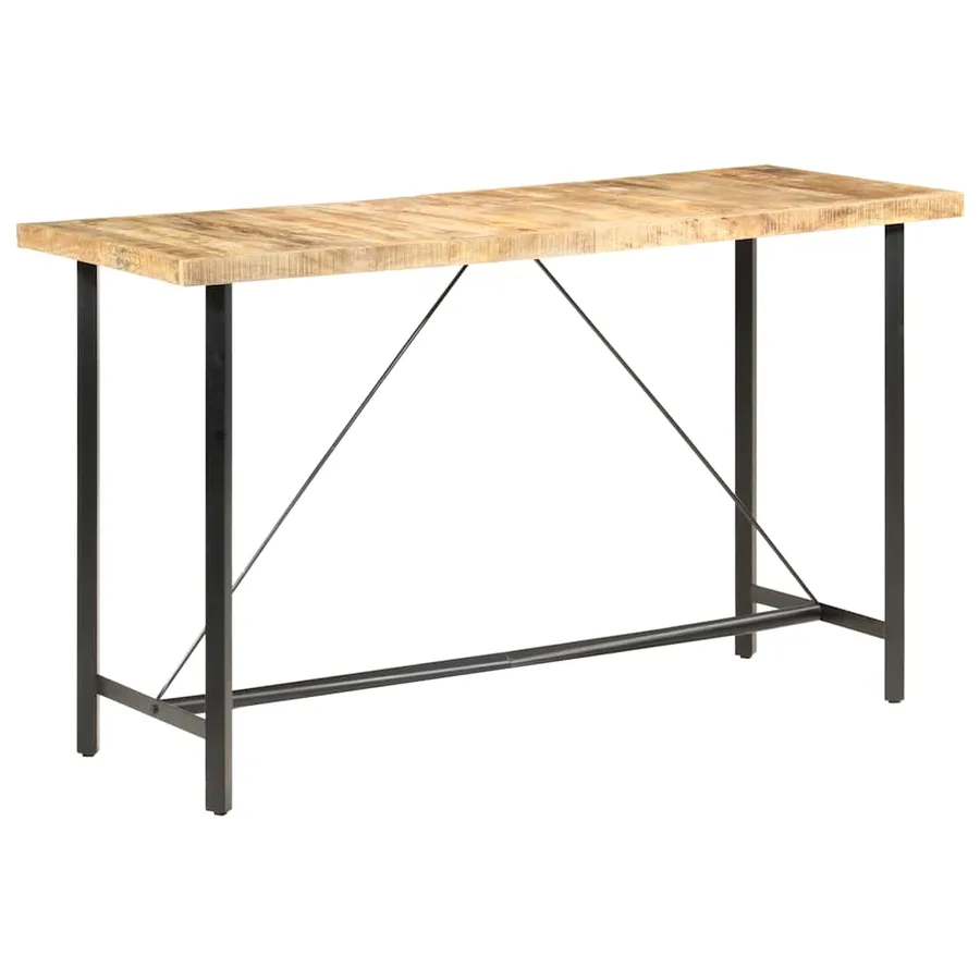 Table de bar 180x70x107 cm Bois de manguier brut - 9
