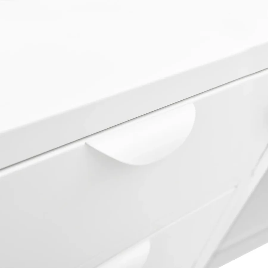 Buffet Blanc 105x35x70 cm Acier et verre trempé - 7