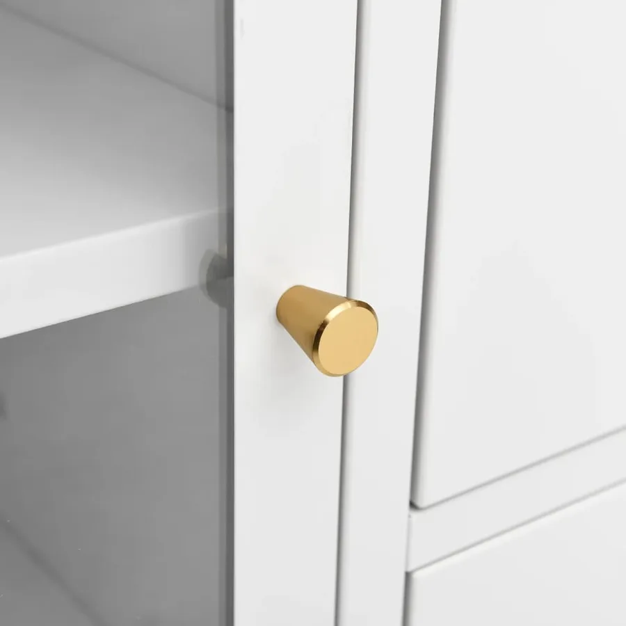 Buffet Blanc 105x35x70 cm Acier et verre trempé - 8