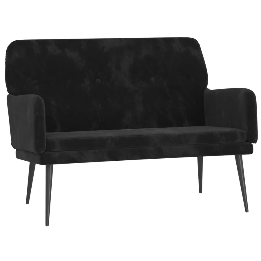 Banc Noir 108x79x79 cm Velours - 2