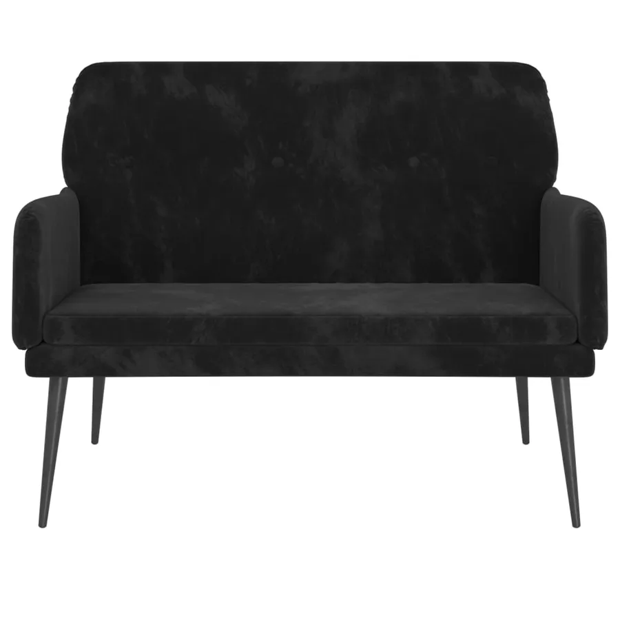 Banc Noir 108x79x79 cm Velours - 3