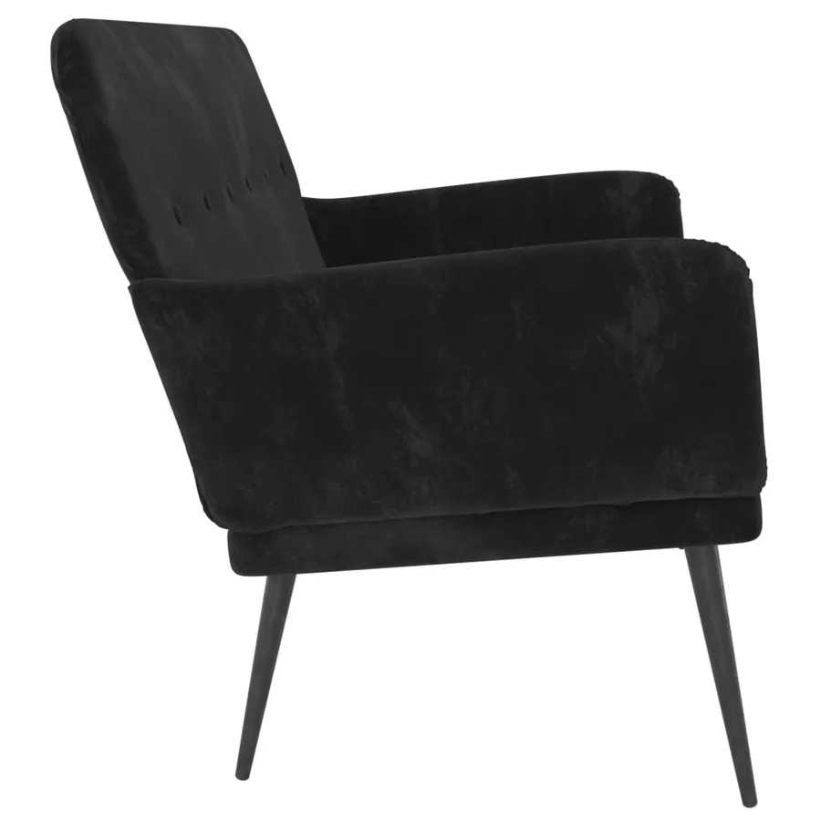Banc Noir 108x79x79 cm Velours - 4