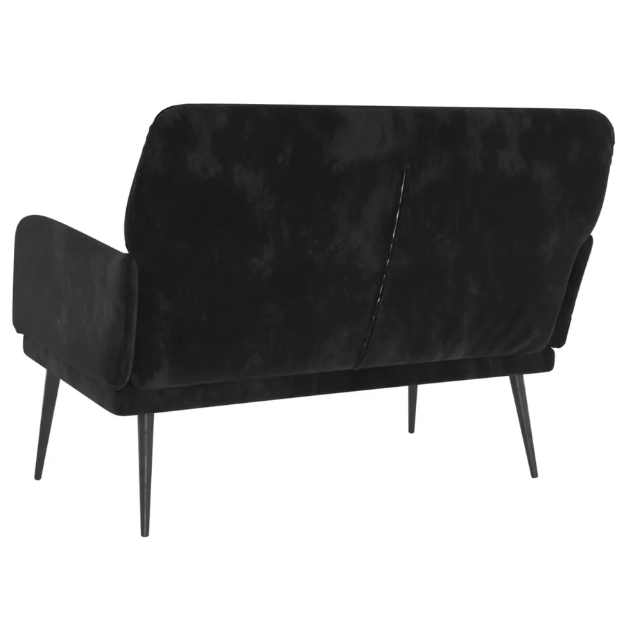Banc Noir 108x79x79 cm Velours - 5