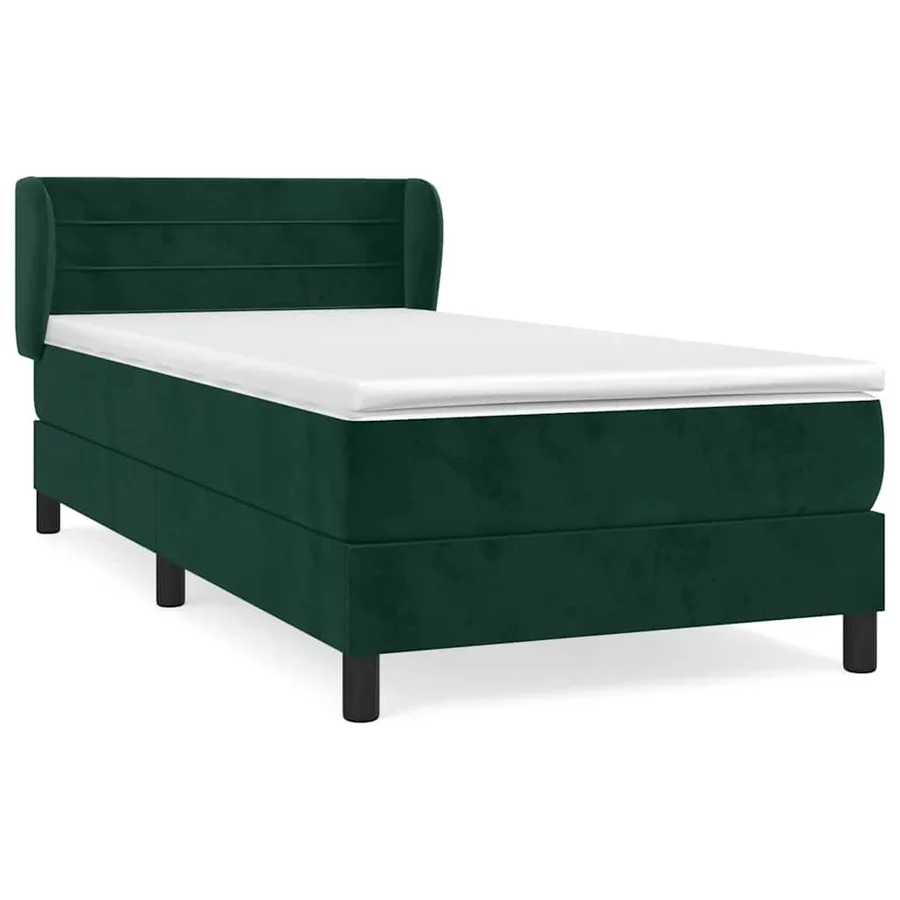Sommier à lattes de lit avec matelas Vert foncé 90x200 cm - 2