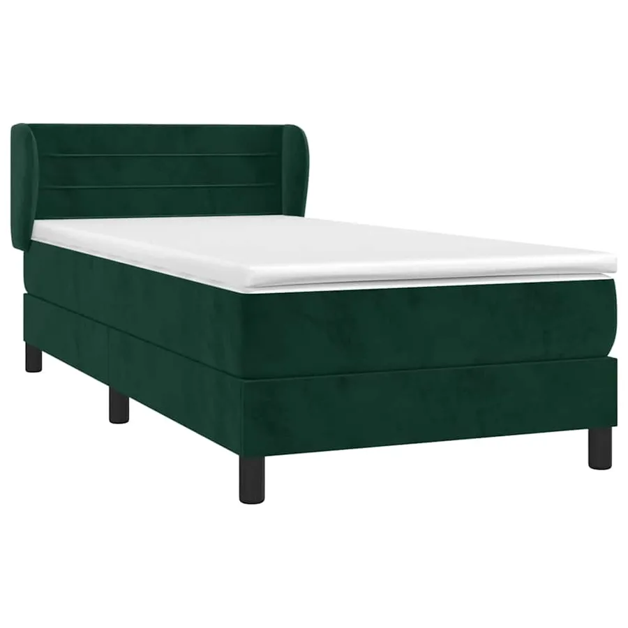 Sommier à lattes de lit avec matelas Vert foncé 90x200 cm - 3