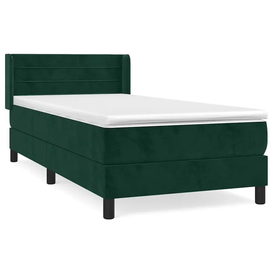 Sommier à lattes de lit avec matelas Vert foncé 90x200 cm - 2