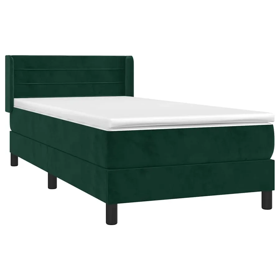 Sommier à lattes de lit avec matelas Vert foncé 90x200 cm - 3