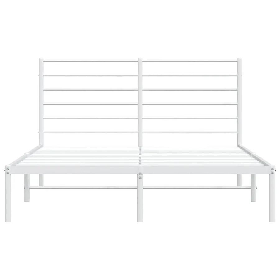 Cadre de lit métal sans matelas et tête de lit blanc 120x200 cm - 6