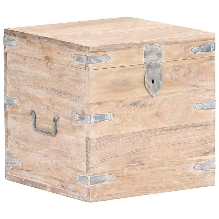 Coffre 40x40x40 cm Bois d'acacia solide - 11