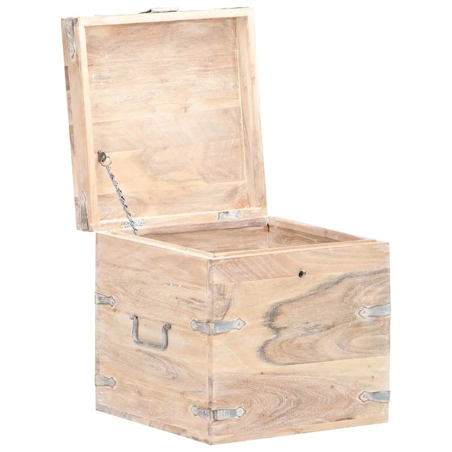 Coffre 40x40x40 cm Bois d'acacia solide - 2
