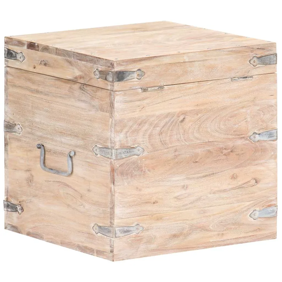 Coffre 40x40x40 cm Bois d'acacia solide - 5