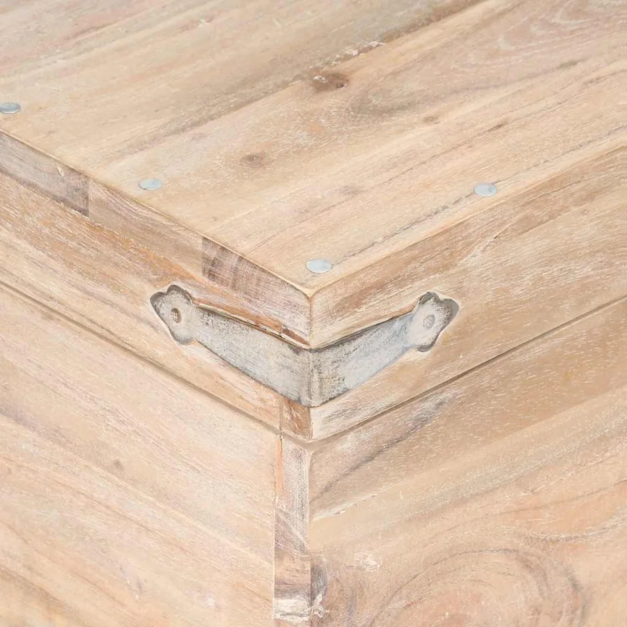 Coffre 40x40x40 cm Bois d'acacia solide - 6