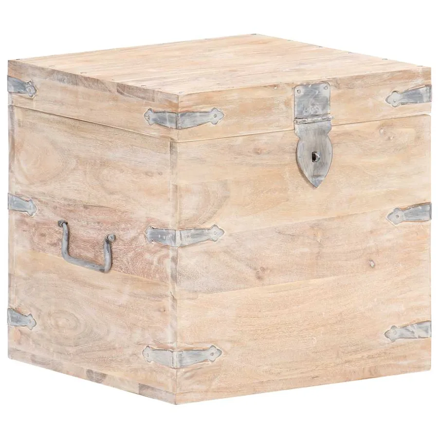 Coffre 40x40x40 cm Bois d'acacia solide - 9