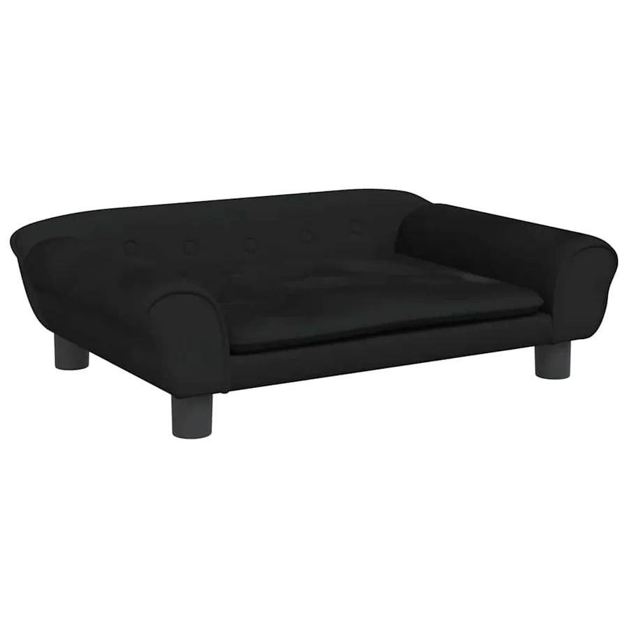 Lit pour chien noir 70x48x22 cm velours - 2