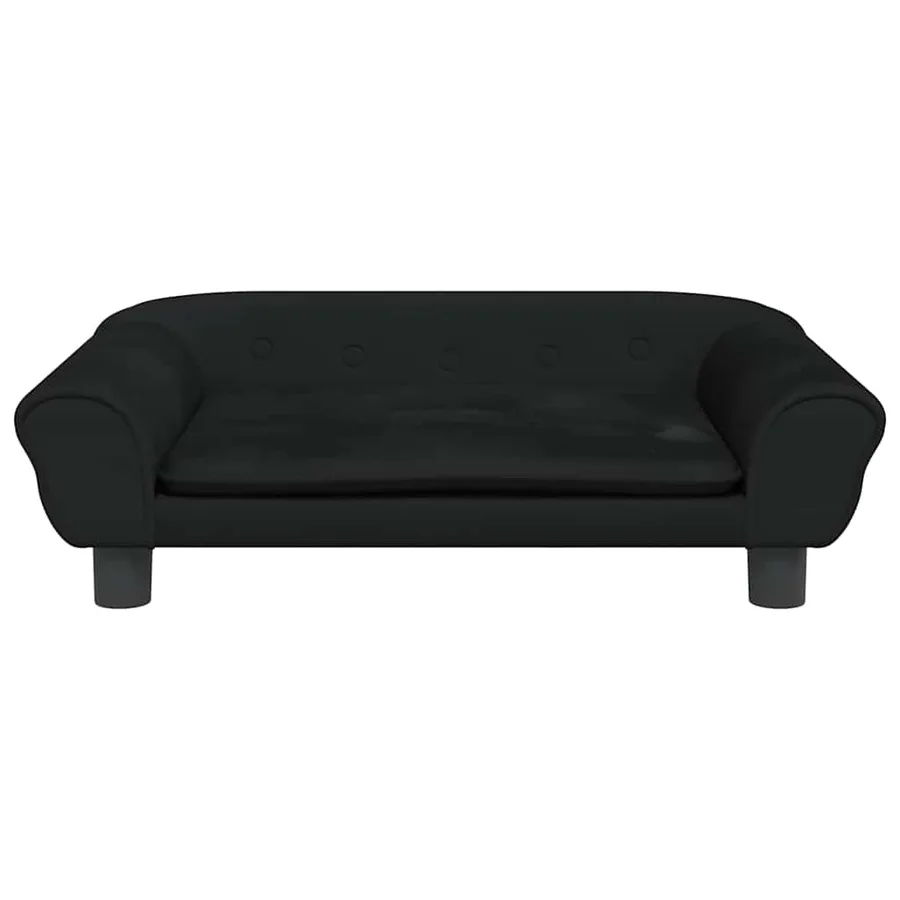 Lit pour chien noir 70x48x22 cm velours - 3