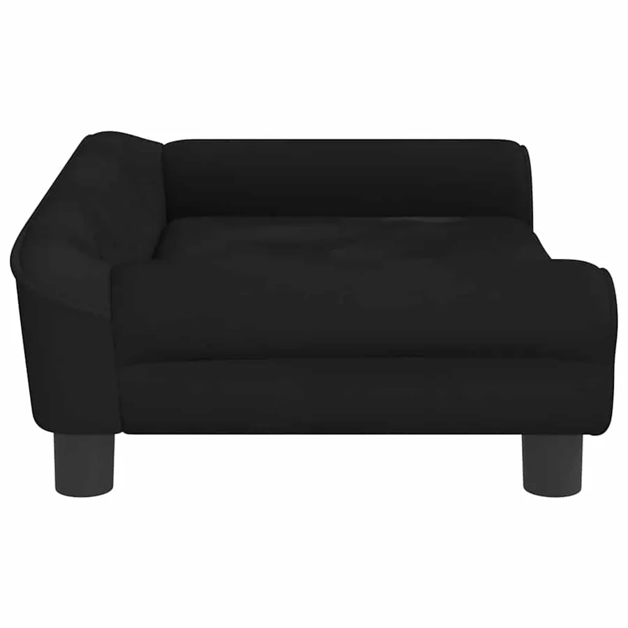 Lit pour chien noir 70x48x22 cm velours - 4