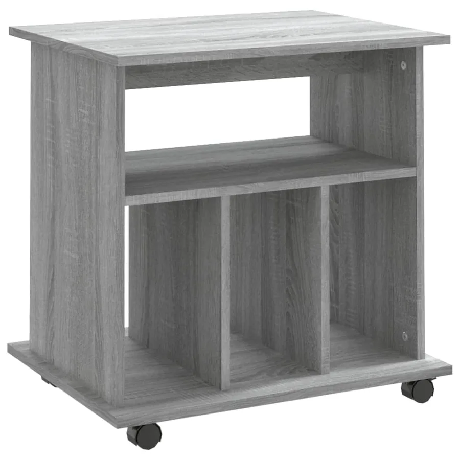 Armoire roulante Sonoma gris 60x45x60 cm Bois d'ingénierie - 2