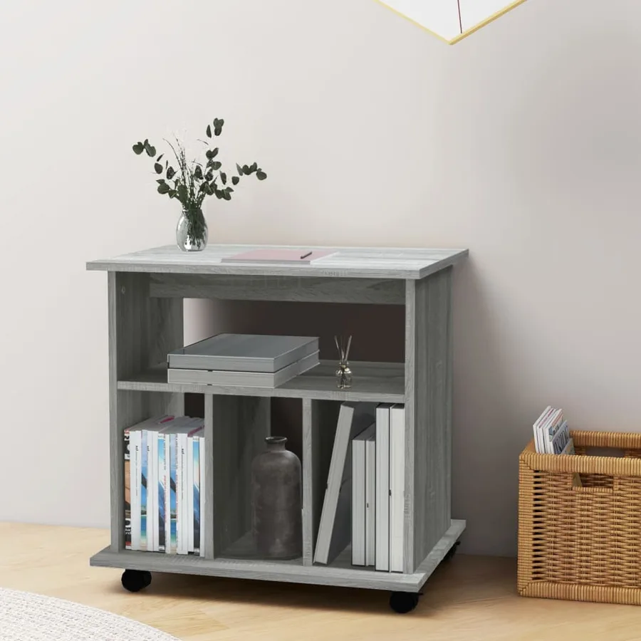 Armoire roulante Sonoma gris 60x45x60 cm Bois d'ingénierie - 3