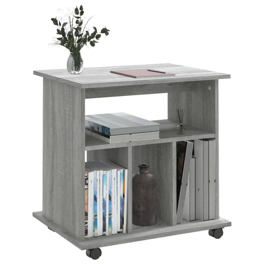 Armoire roulante Sonoma gris 60x45x60 cm Bois d'ingénierie - 4